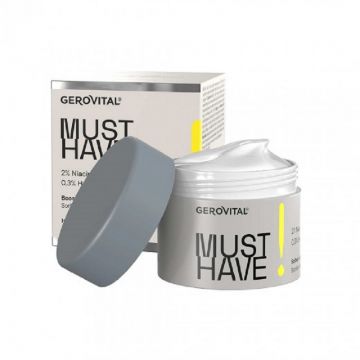 Gerovital Must Have Sorbet-Crema Booster hidratanta cu Niacinamida 2% si Acid hialuronic 0,3%  50 ml