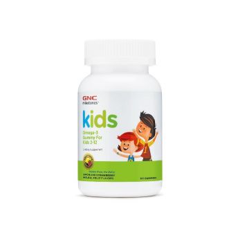 GNC Milestones Kids Omega-3 Gummy Acizi Grasi Omega-3 pentru Copii 2-12 Ani cu Aroma Naturala de Lamaie si Capsuni 60 jeleuri