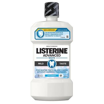 Listerine Advanced White Mild Taste  Apa de gura fara alcool, 500 ml