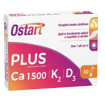 Ostart Plus Ca1500 + K2 + D3 x 10 plicuri