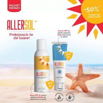 Pache PROMO: Allersol Spray SPF30+ Allersol Crema dupa plaja SPF30 - 50% REDUCERE din crema Pache PROMO: Allersol Spray SPF30+ Allersol Crema dupa plaja SPF30 - 50% REDUCERE din crema
