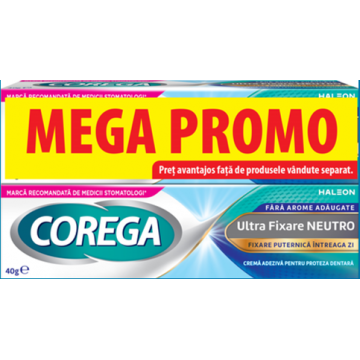 Pachet Crema adeziva pentru proteza Neutro + 75% reducere la al doilea produs, 2 x 40g, Corega
