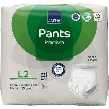 Scutece chilot pentru persoane active L2 100-140 cm Pants Premium cu absorbtie 1900ml, 15 bucati, Abena