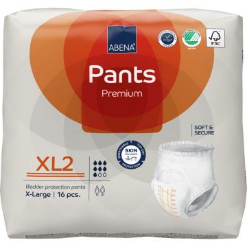 Scutece chilot pentru persoane active Masura XL2 130-170 cm Premium Pants unisex cu absorbtie 1900ml, 16 bucati, Abena