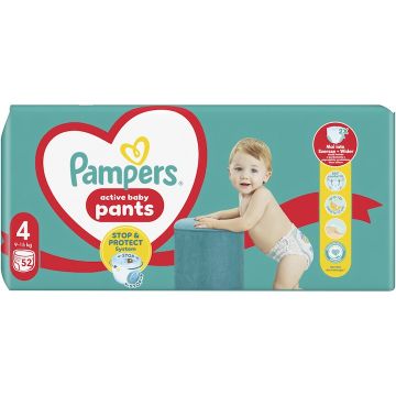 Scutece Pants Stop&Protect Nr. 4 pentru 9-15 kg, 52 bucati, Pampers