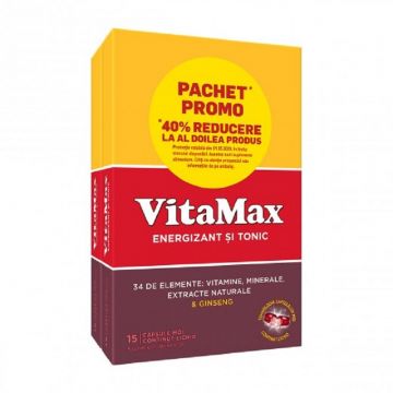 Vitamax 15 capsule OFERTA 1 + 1 40% Reducere din al doilea produs