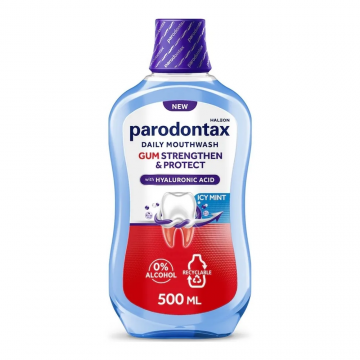 Apa de gura Gum Strengthen & Protect Icy Mint, 500ml, Parodontax