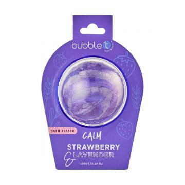 Bila efervescenta de baie calmanta cu aroma de capsuni si lavanda, 150g, Bubble T