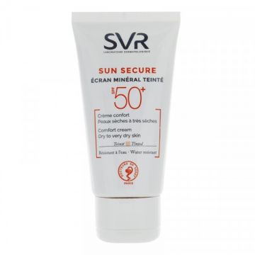 Crema nuantatoare pentru piele uscata si foarte uscata Sun Secure Ecran Mineral SPF 50+ SVR, 50 ml