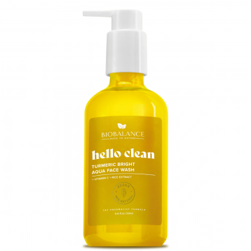 Gel de curatare cu Vitamina C + Extract de orez Turmeric Bright Hello Clean, 250ml, Bio Balance
