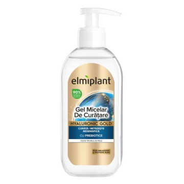 Gel micelar de curatare Hyaluronic Gold, 200ml, Elmiplant