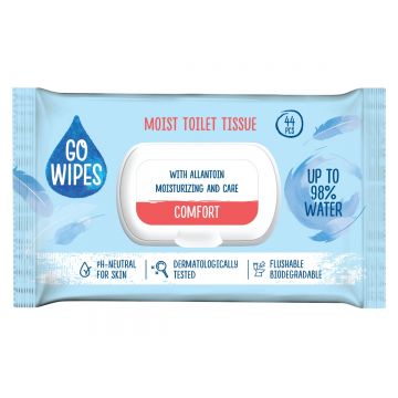 Hartie igienica umeda Comfort, 44 bucati, Go Wipes