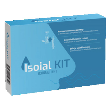 Kit solutie salina pentru nas infundat + nebulizator nazal Isoial, 15 flacoane x 5 ml, NaturPharma