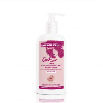 Masca balsam 2 in 1 pentru par ondulat cret sau frizzy cu Unt de cacao organic si Pudra de cacao, 300ml, Energie Fruit