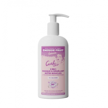 Masca balsam 2 in 1 pentru par ondulat sau cret cu Ulei de cocos organic si Unt de shea, 300ml, Energie Fruit