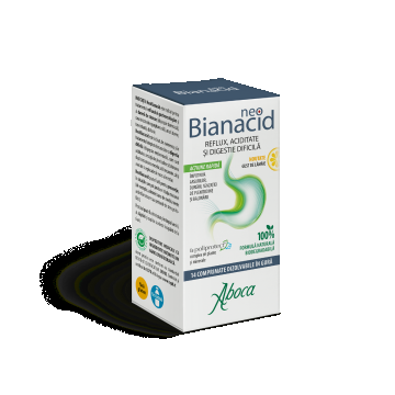 NeoBianacid pentru aciditate si reflux cu gust de lamaie, 14 comprimate, Aboca
