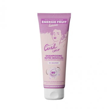 Sampon hranitor pentru par ondulat sau cret cu ulei de cocos organic si unt de shea, 250ml, Energie Fruit