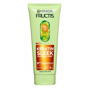 Sampon pentru par neted si stralucitor Fructis Keratin Sleek, 200ml, Garnier