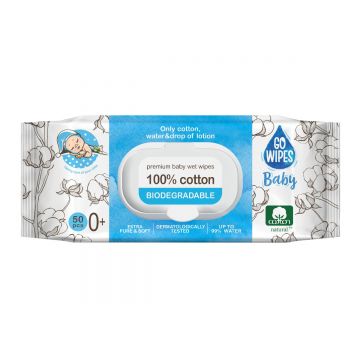 Servetele umede pentru copii, 50 bucati, Go Wipes