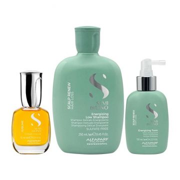 Set anti-cadere Alfaparf Milano Scalp Energizing Sampon 250 ml + Tonic 125 ml + Ulei Cristalli Liquidi 15 ml