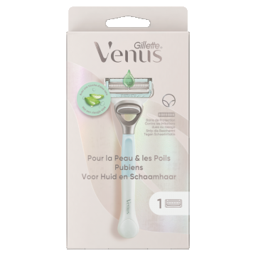 Set aparat de ras pentru zona intima + Rezerva Venus Satin Care, 1 bucata, Gillette