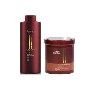 Set pentru revitalizare Londa Professional Velvet Oil cu 1000 ml Sampon + 750 ml Masca (Concentratie: Set)