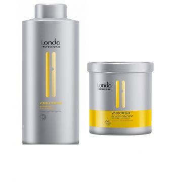 Set reparator Londa Professional Visible Repair cu 1000 ml Sampon + 750 ml Tratament cu Pantenol (Concentratie: Set)