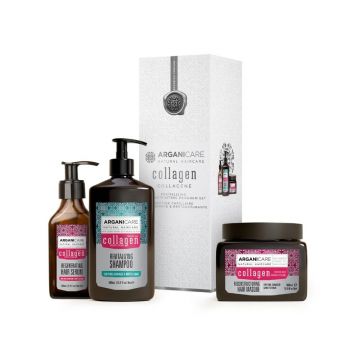 Set trio cu Colagen pentru revitalizarea si restructurarea parului, Arganicare