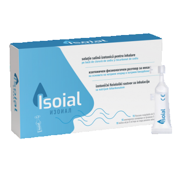 Solutie salina izotonica pentru inhalare Isoial, 15 flacoane x 5ml, NaturPharma