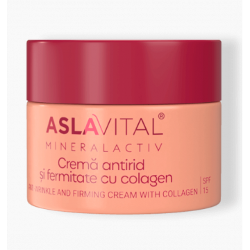 Aslavital Mineralactiv Crema antirid cu colagen SPF15 ten sensibil 50 ml