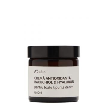 Crema de fata antioxidanta cu Bakuchiol si Hyaluron, 60ml, Sabio Crema de fata antioxidanta cu Bakuchiol si Hyaluron, 60ml, Sabio
