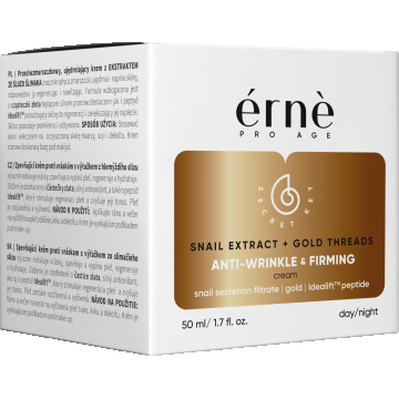 Crema tonifianta zi/noapte de fata antirid cu Mucus de melc si particule aur 24K, 50ml, Erne