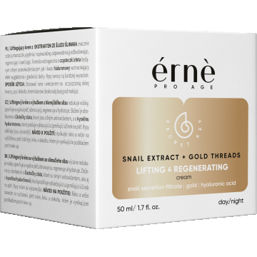 Crema zi/noapte de fata pentru lifting cu Mucus de melc si particule aur 24K, 50ml, Erne