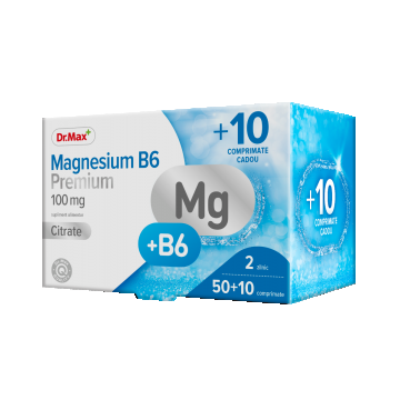 Dr.Max Magnesium B6 Premium, 50+10 comprimate Dr.Max Magnesium B6 Premium, 50+10 comprimate