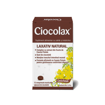 Laxativ natural Ciocolax, 12 comprimate masticabile, Labormed