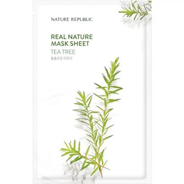 Masca de fata cu arbore de ceai Real Nature, 23g, Nature Republic