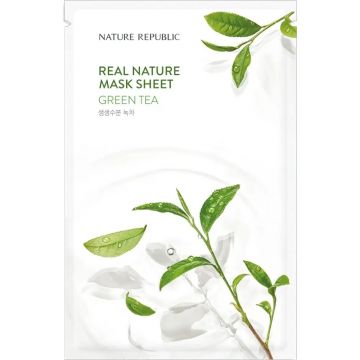 Masca de fata cu ceai verde Real Nature, 23g, Nature Republic