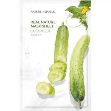 Masca de fata cu extract de castravete Real Nature, 23g, Nature Republic