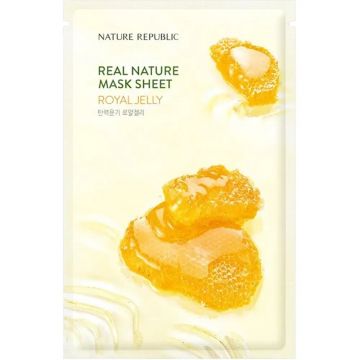 Masca de fata cu laptisor de matca Real Nature, 23g, Nature Republic