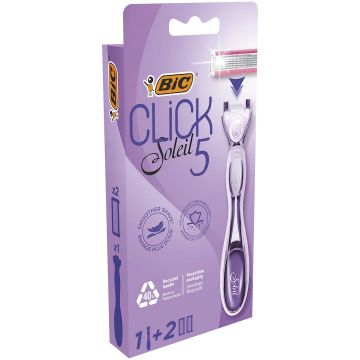 Pachet Aparat de ras Hybrid Soleil Click + Rezerve 2 bucati, BIC