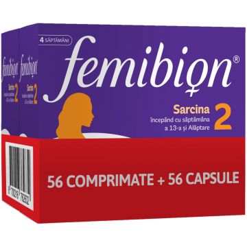 Pachet Femibion 2 Sarcina si Alaptare, 2x 28 comprimate + 28 capsule