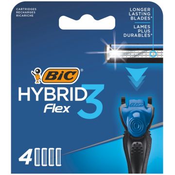 Pachet Rezerve aparat de ras Hybrid Flex 3, 4 bucati, BIC