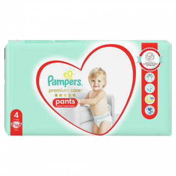 Scutece-Chilotel Premium Care Marimea 4 9kg-15kg,  58 buc, Pampers