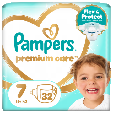 Scutece Pampers Premium Care marimea 7 15kg+, 32 bucati, Pampers