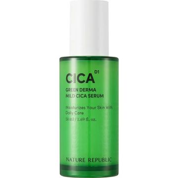 Ser hidratant regenerant Mild Cica Green Derma, 50ml, Nature Republic