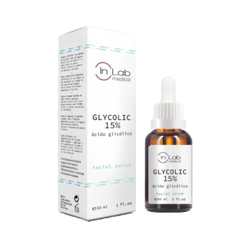 Ser pentru fata concentrat cu 15% acid glicolic, 30ml, InLab Medical