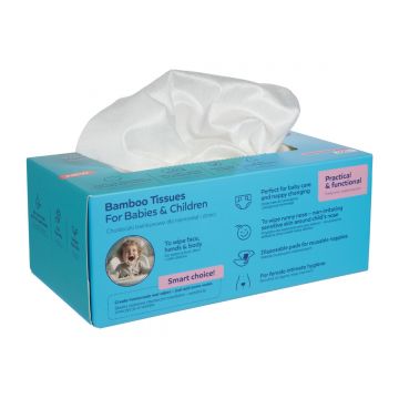 Servetele uscate din bambus pentru bebelusi si copii 1/658, 100 bucati, Canpol babies