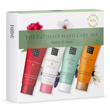 Set de ingrijire maini Rituals The Ultimate Hand Care Collection Mehr, 20ml + Sakura 20ml + Ayurveda 20ml + Jing, 20ml
