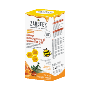 Sirop pentru tuse si dureri in gat, 150ml, Zarbee's