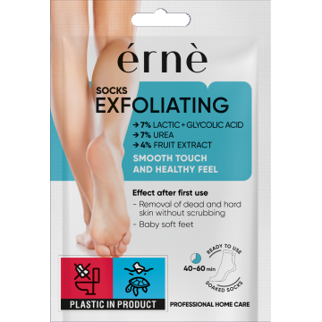 Sosete exfoliante pentru picioare, 2 bucati, Erne